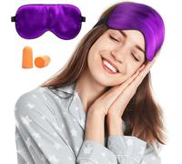 Masque De Sommeil Nuit Soie,100% Soie Naturelle Occultant Ultra-Douce Voyage Yeux Pour Dormir (1 Pack-Violet)