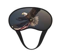 Masque de sommeil occultant 3D avec motif de pygargue à tête blanche volant avec drapeau américain pour homme et femme, masque pour les yeux zéro pression oculaire pour les voyages et tout autour du