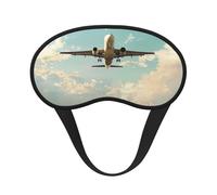 Masque de sommeil occultant à imprimé avion pour homme et femme, masque pour les yeux zéro pression oculaire pour les voyages et le sommeil tout autour