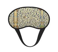 Masque de sommeil occultant à imprimé carte au trésor labyrinthe - Couvre-yeux confortable pour homme et femme, parfait pour dormir, méditation, voyage