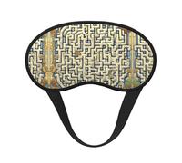 Masque de sommeil occultant à imprimé carte au trésor labyrinthe - Couvre-yeux confortable, réglable, parfait pour les voyages, la méditation et le camping