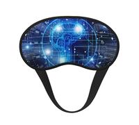 Masque de sommeil occultant à imprimé cerveau avec intelligence artificielle, parfait pour les voyages, la méditation et une utilisation nocturne