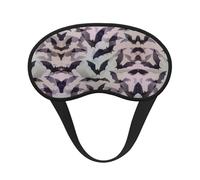 Masque de sommeil occultant à imprimé chauve-souris d'Halloween gris - Couverture des yeux pour dormeur latéral, doux et confortable, parfait pour les voyages, la méditation