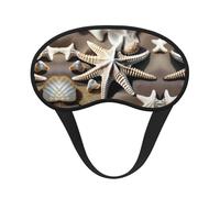 Masque de sommeil occultant à imprimé coquillages et étoiles de mer - Couverture des yeux pour dormeur latéral, doux et confortable, parfait pour les voyages, la méditation
