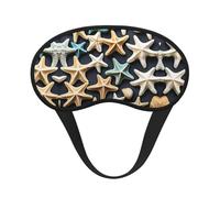 Masque de sommeil occultant à imprimé coquillages et étoiles de mer - Couverture pour les yeux pour dormeur latéral, doux et confortable, parfait pour les voyages, la méditation