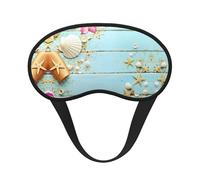Masque de sommeil occultant à imprimé coquillages sur le thème de la plage - Masque contour des yeux, parfait pour les voyages, la méditation et une utilisation de nuit
