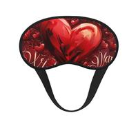 Masque de sommeil occultant à imprimé cœur pour homme et femme, masque pour les yeux zéro pression oculaire pour les voyages et le sommeil tout autour