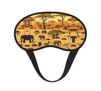 Masque de sommeil occultant à imprimé d'animaux de prairie africaine - Couvre-yeux confortable, réglable, parfait pour les voyages, la méditation et le camping