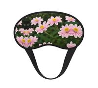 Masque de sommeil occultant à imprimé de fleurs roses, blanches et dorées - Couverture des yeux pour les personnes dormant sur le côté, doux et confortable, parfait pour les voyages, la méditation