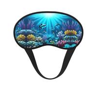 Masque de sommeil occultant à imprimé de rayons de corail sous-marins - Couverture confortable pour les yeux, blocage de la lumière, parfait pour les voyages, la méditation et le camping