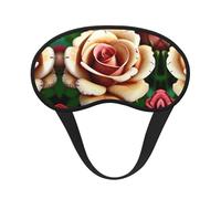 Masque de sommeil occultant à imprimé de roses rustiques - Couverture des yeux pour dormeurs sur le côté, doux et confortable, parfait pour les voyages, la méditation