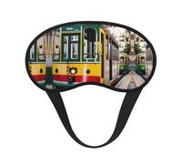 Masque de sommeil occultant à imprimé de tramway de Lisbonne, couverture des yeux pour les personnes dormant sur le côté, doux et confortable, parfait pour les voyages, la méditation