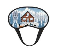Masque de sommeil occultant à imprimé faon d'hiver - Couverture confortable pour les yeux, blocage de la lumière, parfait pour les voyages, la méditation et le camping