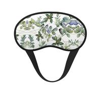 Masque de sommeil occultant à imprimé feuilles d'eucalyptus vertes - Couverture des yeux pour dormeur latéral, doux et confortable, parfait pour les voyages, la méditation