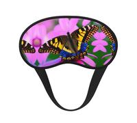 Masque de sommeil occultant à imprimé floral et papillon - Couverture des yeux pour dormeurs sur le côté, doux et confortable, parfait pour les voyages, la méditation