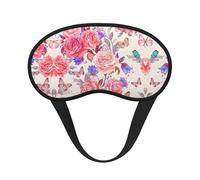 Masque de sommeil occultant à imprimé floral, rose et papillon - Couverture des yeux pour dormeur latéral, doux et confortable, parfait pour les voyages, la méditation