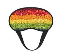 Masque de sommeil occultant à imprimé fruits et arc-en-ciel - Couverture des yeux pour dormeur latéral, doux et confortable, parfait pour les voyages, la méditation