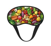 Masque de sommeil occultant à imprimé fruits et légumes frais - Couverture des yeux pour dormeur sur le côté, doux et confortable, parfait pour les voyages, la méditation