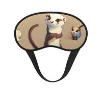 Masque de sommeil occultant à imprimé furet poilu mignon pour homme et femme, masque pour les yeux zéro pression oculaire pour les voyages et tout autour du sommeil