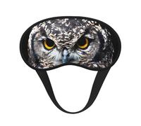 Masque de sommeil occultant à imprimé hibou aux yeux jaunes - Masque contour des yeux, parfait pour les voyages, la méditation et une utilisation de nuit