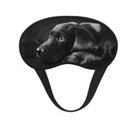 Masque de sommeil occultant à imprimé labrador noir - Masque contour des yeux - Parfait pour les voyages, la méditation et une utilisation de nuit