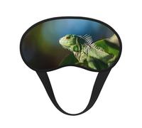 Masque de sommeil occultant à imprimé lézard vert - Masque contour des yeux, parfait pour les voyages, la méditation et une utilisation de nuit