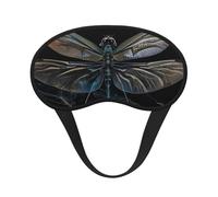 Masque de sommeil occultant à imprimé libellule noir pour homme et femme, masque pour les yeux zéro pression oculaire pour les voyages et tout le sommeil