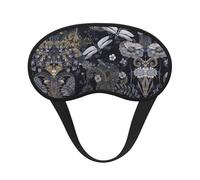 Masque de sommeil occultant à imprimé libellules gris - Couverture des yeux pour dormeur latéral - Doux et confortable, parfait pour les voyages et la méditation
