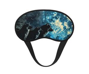 Masque de sommeil occultant à imprimé loups pour homme et femme, masque pour les yeux zéro pression oculaire pour les voyages et le sommeil tout autour