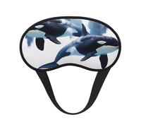 Masque de sommeil occultant à imprimé orque pour homme et femme, masque pour les yeux zéro pression oculaire pour les voyages et tout le sommeil