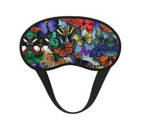 Masque de sommeil occultant à imprimé papillon coloré dessiné à la main - Couverture des yeux pour les personnes dormant sur le côté, doux et confortable, parfait pour les voyages, la méditation
