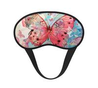 Masque de sommeil occultant à imprimé papillon rose pour homme et femme, masque pour les yeux zéro pression oculaire pour les voyages et le sommeil tout autour