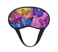 Masque de sommeil occultant à imprimé papillons violets pour homme et femme, masque pour les yeux zéro pression oculaire pour les voyages et le sommeil tout autour