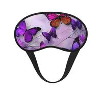 Masque de sommeil occultant à imprimé papillons violets pour homme et femme, masque pour les yeux zéro pression oculaire pour les voyages et le sommeil tout autour