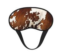 Masque de sommeil occultant à imprimé peau de vache rouge et blanc - Couverture confortable pour les yeux, blocage de la lumière, parfait pour les voyages, la méditation et le camping