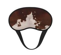 Masque de sommeil occultant à imprimé peau de vache rouge marron - Couverture confortable pour les yeux, blocage de la lumière, parfait pour les voyages, la méditation et le camping