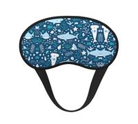 Masque de sommeil occultant à imprimé poisson bleu mignon - Couverture des yeux pour dormeur latéral, doux et confortable, parfait pour les voyages, la méditation