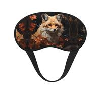 Masque de sommeil occultant à imprimé renard et fleurs - Couvre-yeux confortable, réglable, parfait pour les voyages, la méditation et le camping