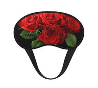 Masque de sommeil occultant à imprimé rose rouge pour homme et femme, masque pour les yeux zéro pression oculaire pour les voyages et le sommeil tout autour