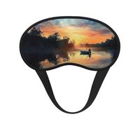 Masque de sommeil occultant à imprimé scénique de pêche pour femmes et hommes, masque pour les yeux zéro pression oculaire pour les voyages et tout le sommeil