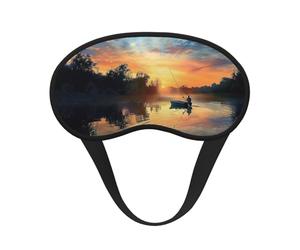 Masque de sommeil occultant à imprimé scénique de pêche pour femmes et hommes, masque pour les yeux zéro pression oculaire pour les voyages et tout le sommeil