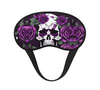 Masque de sommeil occultant à imprimé squelette de rose violette - Couverture des yeux pour les personnes dormant sur le côté, doux et confortable, parfait pour les voyages, la méditation