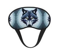 Masque de sommeil occultant à imprimé tête de loup féroce - Couvre-yeux confortable, réglable, parfait pour les voyages, la méditation et le camping
