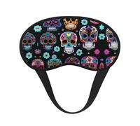 Masque de sommeil occultant à imprimé tête de mort en sucre - Couverture des yeux pour dormeur latéral, doux et confortable, parfait pour les voyages, la méditation