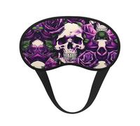 Masque de sommeil occultant à imprimé tête de mort et roses violettes - Couverture des yeux pour dormeurs latéraux - Doux et confortable, parfait pour les voyages et la méditation