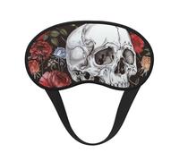 Masque de sommeil occultant à imprimé tête de mort floral pour homme et femme, masque pour les yeux zéro pression oculaire pour les voyages et tout le sommeil