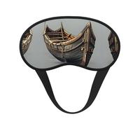 Masque de sommeil occultant à imprimé vieux bateaux vikings - Couverture des yeux pour dormeur latéral, doux et confortable, parfait pour les voyages, la méditation