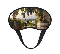 Masque de sommeil occultant à imprimé vin rouge de ferme pour femmes et hommes, masque pour les yeux zéro pression oculaire pour les voyages et le sommeil tout autour