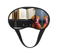 Masque de sommeil occultant à imprimé violon et livre - Couverture pour les yeux pour dormeur latéral, doux et confortable, parfait pour les voyages, la méditation