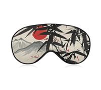Masque de sommeil occultant à l'encre du soleil rouge et des montagnes, tissu ventilé, style de port réglable, masque de sommeil sans pression, doux pour la peau, pour homme et femme